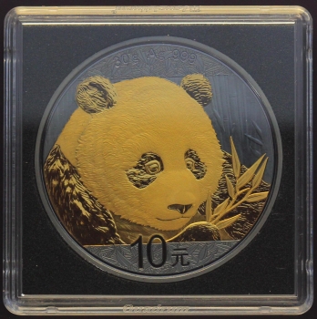 China 10 Yuan 2018 Silber Panda - 30 gr. Feinsilber - Schwarz-Ruthenium und Gold